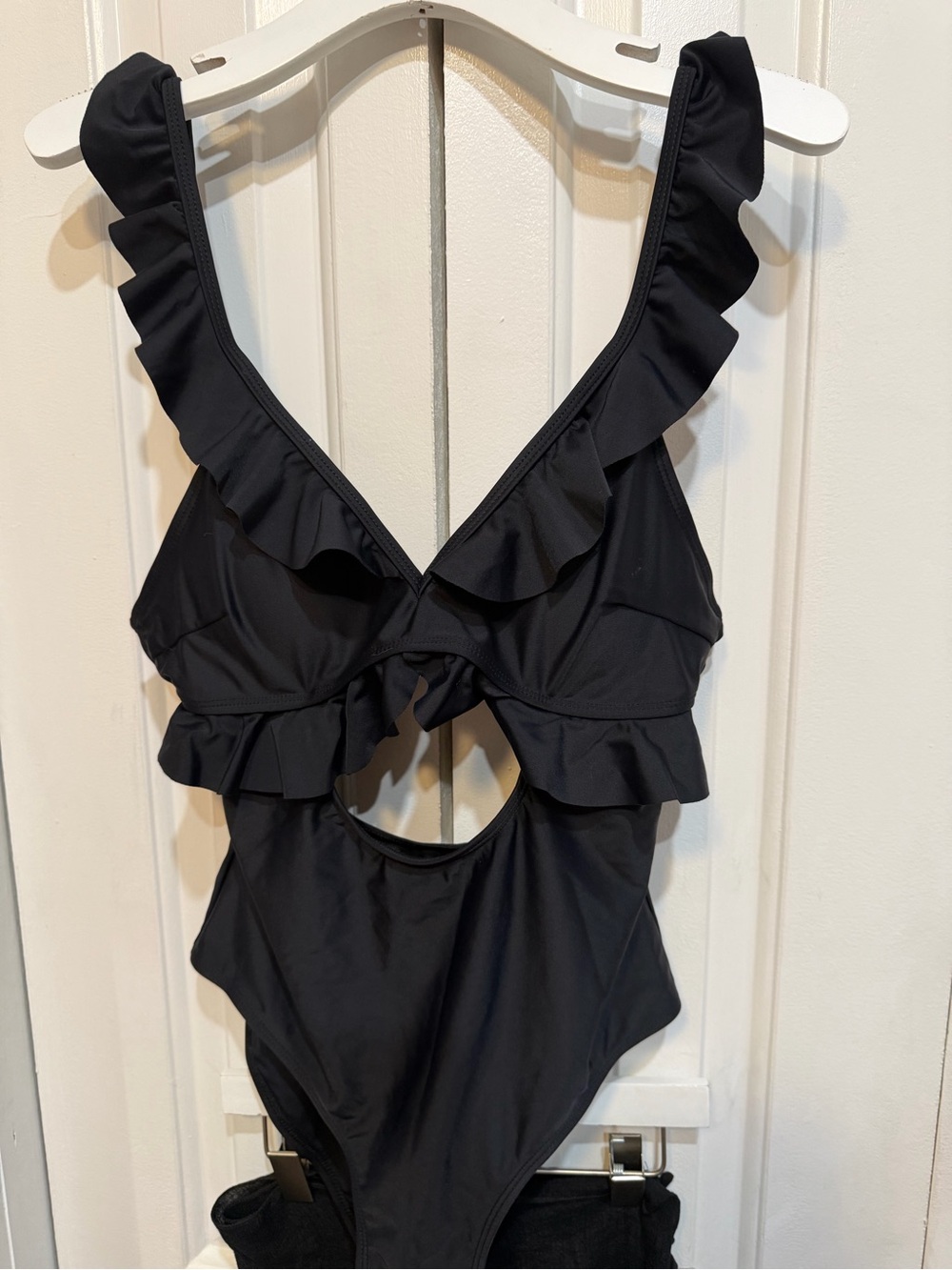 Black Ruffle One-Piece Swimsuit